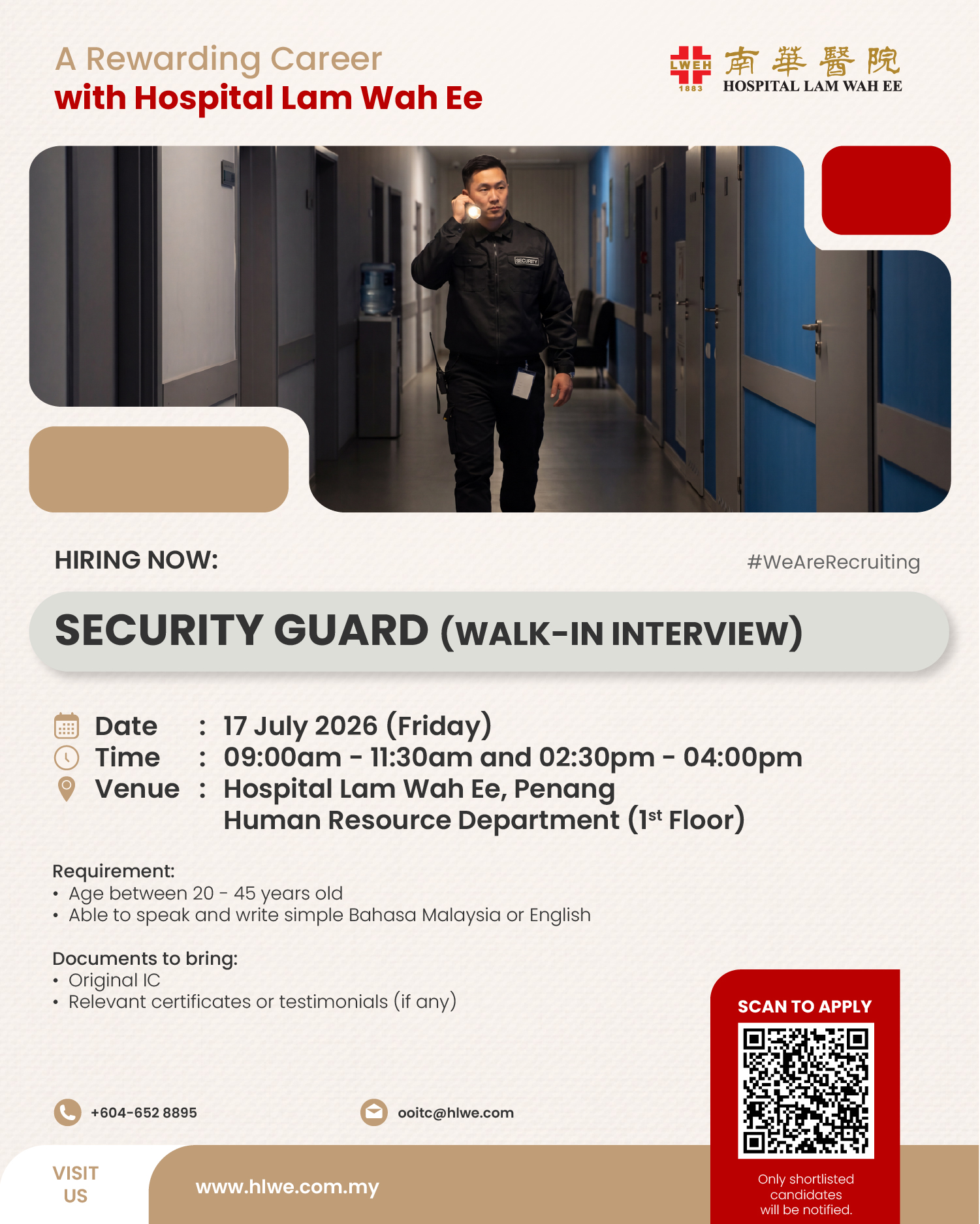 Security Guard (Walk-in Interview)